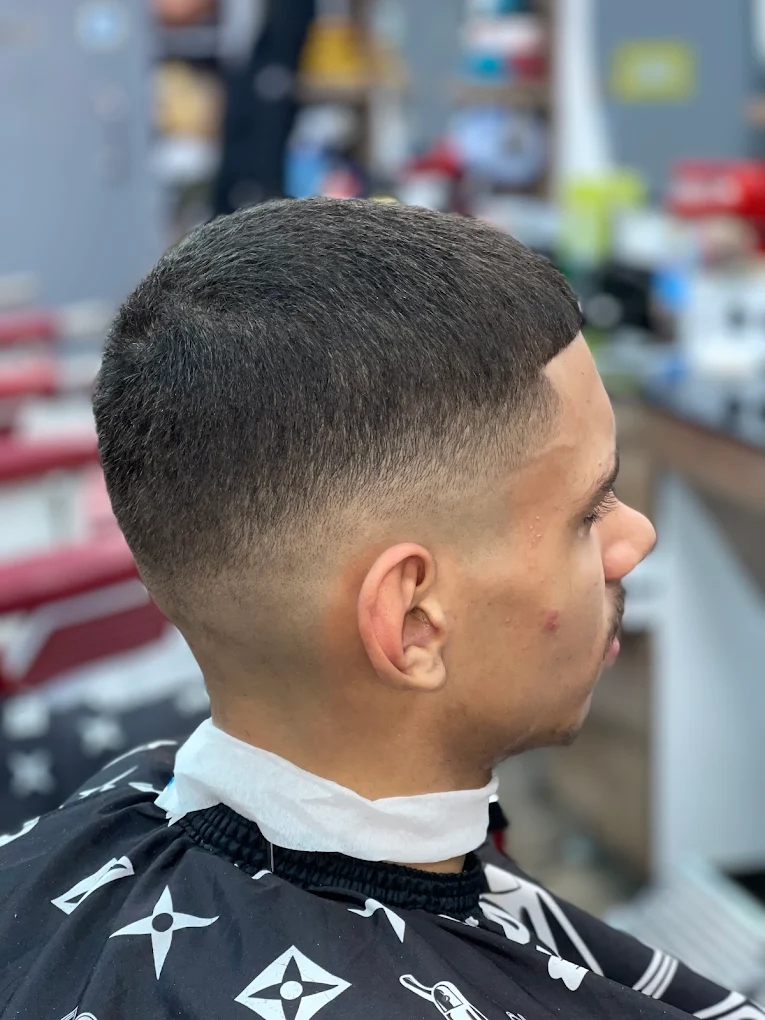 Skin fade haircut finished at Best Cut Barbers