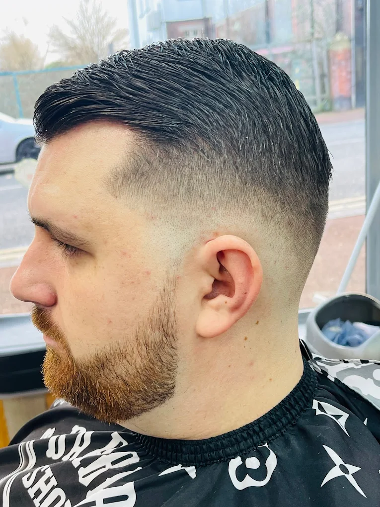Clean fade and full beard finish, Best Cut Barbers client